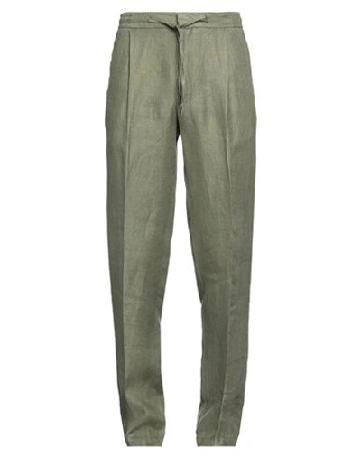 Lardini Man Pants Military Green Size 40 Linen