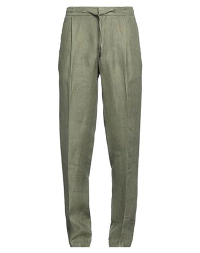 Lardini Man Pants Military Green Size 40 Linen In Green