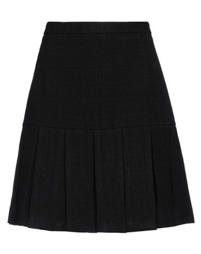 Sandro Woman Mini Skirt Black Size 8 Cotton, Viscose, Acrylic, Polyamide