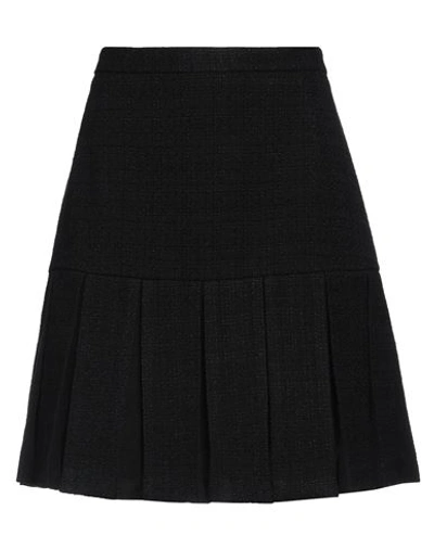 Sandro Woman Mini Skirt Black Size 4 Cotton, Viscose, Acrylic, Polyamide