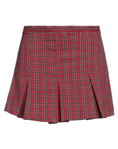 Vicolo Woman Mini Skirt Red Size M Polyester, Viscose, Elastane
