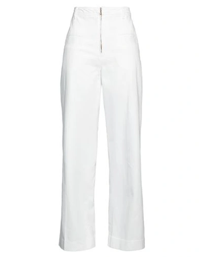 Sandro Woman Denim Pants White Size 10 Cotton