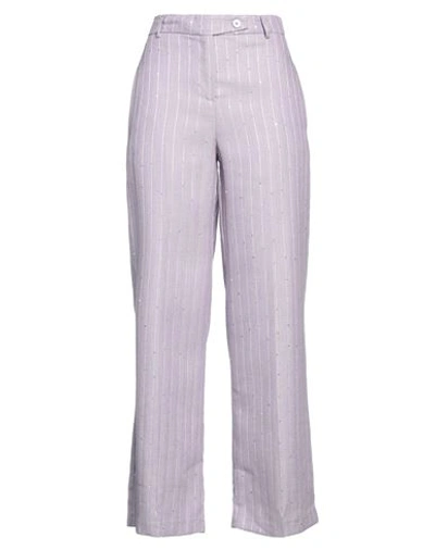 Vicolo Woman Pants Lilac Size M Cotton In Purple