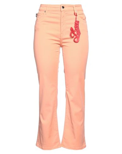 Love Moschino Woman Pants Apricot Size 30 Cotton, Lyocell, Elastane In Orange