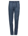 Lardini Man Pants Slate Blue Size 36 Linen, Cotton, Elastane