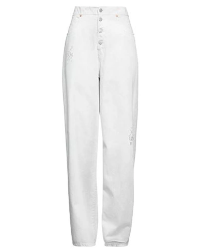 Mm6 Maison Margiela Woman Denim Pants Light Grey Size 30 Cotton