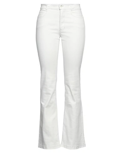 Freddy Woman Jeans White Size L Cotton, Elastane