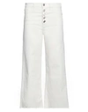 FRAME FRAME WOMAN JEANS WHITE SIZE 26 COTTON, PRE-CONSUMER RECYCLED COTTON, ELASTANE