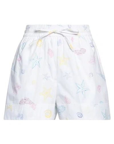 Ganni Woman Shorts & Bermuda Shorts White Size 34 Organic Cotton
