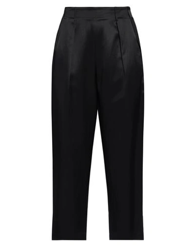 Victoria C. Woman Pants Black Size 8 Viscose, Linen