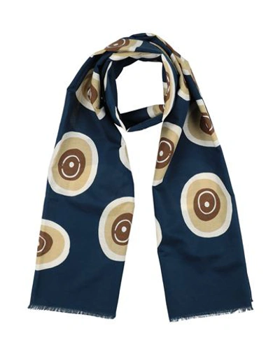 Barba Napoli Woman Scarf Navy Blue Size - Cotton, Linen