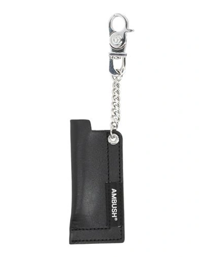 Ambush Woman Key Ring Black Size - Leather, Metal In Black