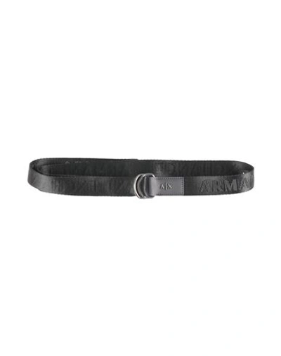 Armani Exchange Man Belt Black Size 39.5 Polyamide, Polyester, Cow Leather