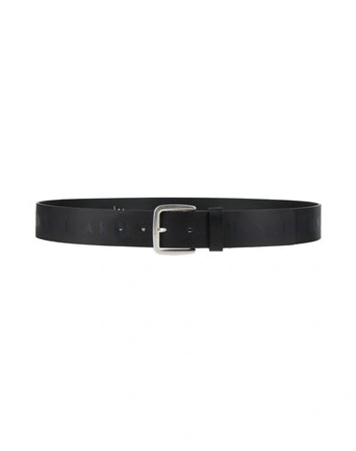 Armani Exchange Man Belt Black Size 38 Cow Leather