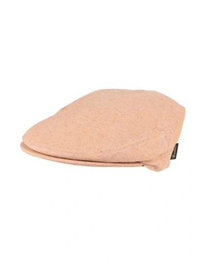Borsalino Man Hat Salmon Pink Size L Linen, Silk, Wool