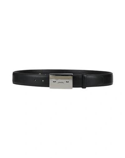 Brioni Man Belt Black Size 39.5 Leather