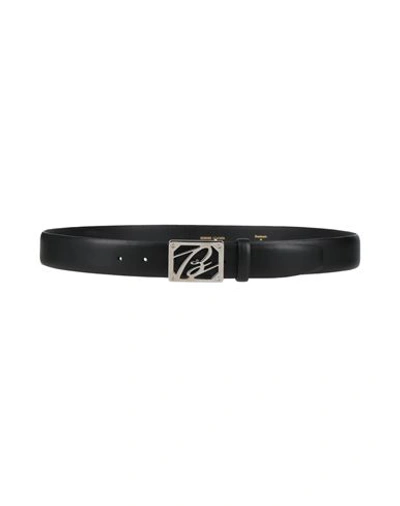 Brioni Man Belt Black Size 39.5 Leather