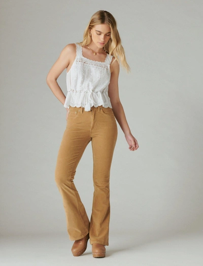 Lucky Brand Women's High Rise Corduroy Stevie Flare Pants In Gold