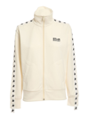 Golden Goose Zipped Sweatshirt With Grosgrain Strip And Stars Clothing In White