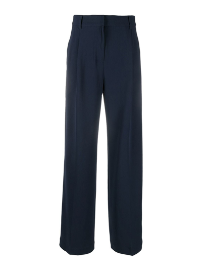 Michael Kors Straight-leg Tailored Trousers In Blue