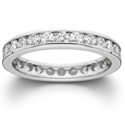 Pompeii3 1 1/2ct Channel Set Diamond Eternity Ring 14k White Gold Lab Grown Wedding Band In Multi
