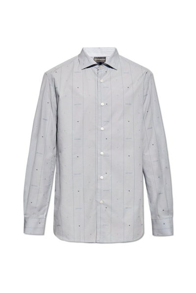 Emporio Armani Cotton Shirt In Grey