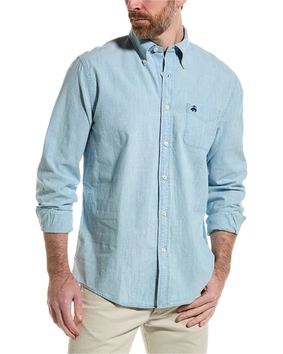 Brooks Brothers Chambray Regular Fit Woven Shirt In Blue