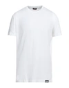 Dsquared2 Man Undershirt White Size M Cotton, Elastane