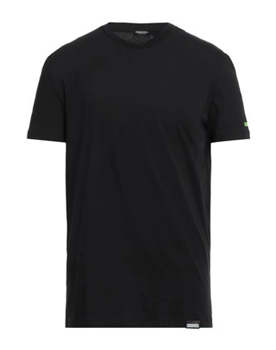 Dsquared2 Man Undershirt Black Size Xs Cotton, Elastane In Black