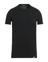 Dsquared2 Man Undershirt Black Size L Cotton, Elastane