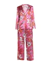 Shirtaporter Woman Suit Fuchsia Size 6 Silk, Elastane In Pink