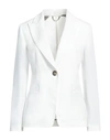 Kiltie Woman Blazer White Size 4 Polyester, Elastane