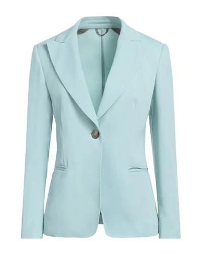 Kiltie Woman Blazer Sky Blue Size 8 Polyester, Elastane