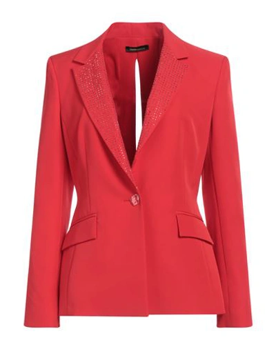 Hanita Woman Blazer Red Size 6 Polyester, Elastane