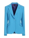 Hanita Woman Blazer Azure Size 10 Polyester, Elastane In Blue