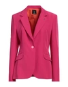Hanita Woman Blazer Fuchsia Size 12 Polyester, Elastane In Pink