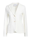 Harris Wharf London Woman Blazer Ivory Size 10 Cotton In White