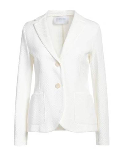 Harris Wharf London Woman Blazer Ivory Size 10 Cotton In White