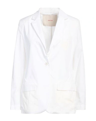 Jucca Woman Blazer Ivory Size 8 Cotton In White