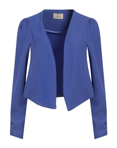 Toy G. Woman Blazer Blue Size 8 Polyester, Elastane