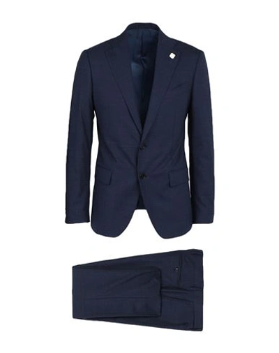 Lardini Man Suit Navy Blue Size 42 Polyester, Wool, Elastane