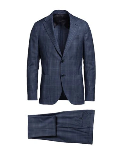 Lardini Man Suit Navy Blue Size 42 Wool