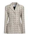 Marine Serre Gold Line Woman Blazer Beige Size 4 Cotton, Polyester, Polyamide In Beige