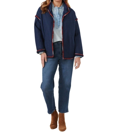 Democracy Women's Quilted Jacket In Midnight Blue