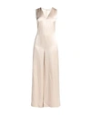 ANTONELLI ANTONELLI WOMAN JUMPSUIT BEIGE SIZE 6 VISCOSE, LINEN