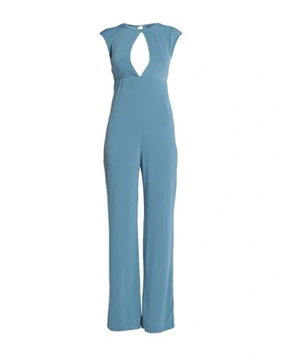 Angela Mele Milano Woman Jumpsuit Pastel Blue Size M Viscose, Polyester, Elastane