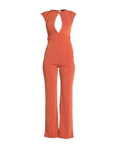 Angela Mele Milano Woman Jumpsuit Orange Size M Viscose, Polyester, Elastane