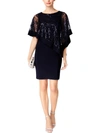 R & M RICHARDS WOMENS SEQUINED LACE SPECIAL OCCASION DRESS