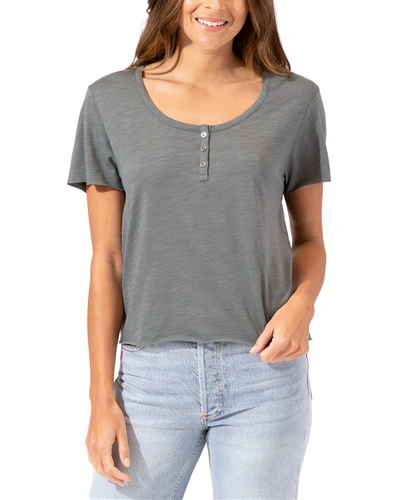 Threads 4 Thought Whitlea Raw Edge Slim Baby Henley In Grey