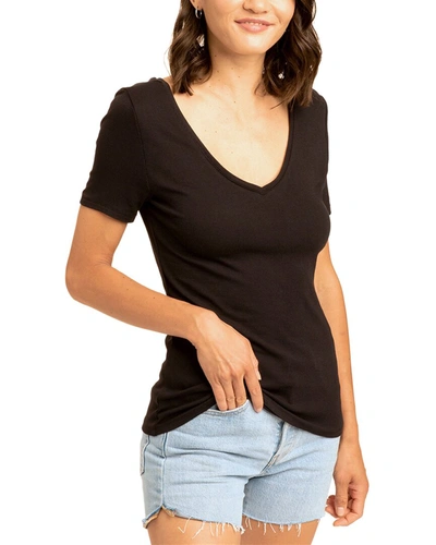 Threads 4 Thought Darina Feather Rib Slim Top In Black